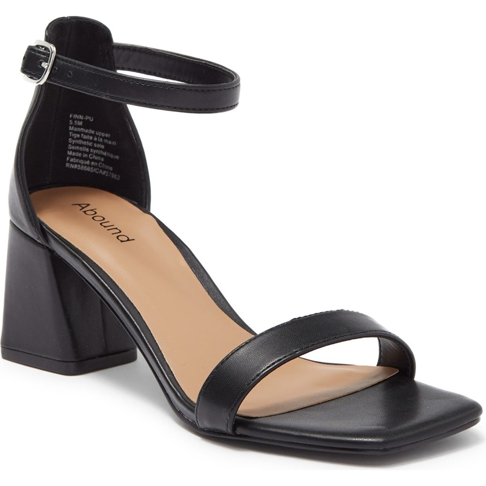 Abound Black Block Heel Sandals with Ankle Strap